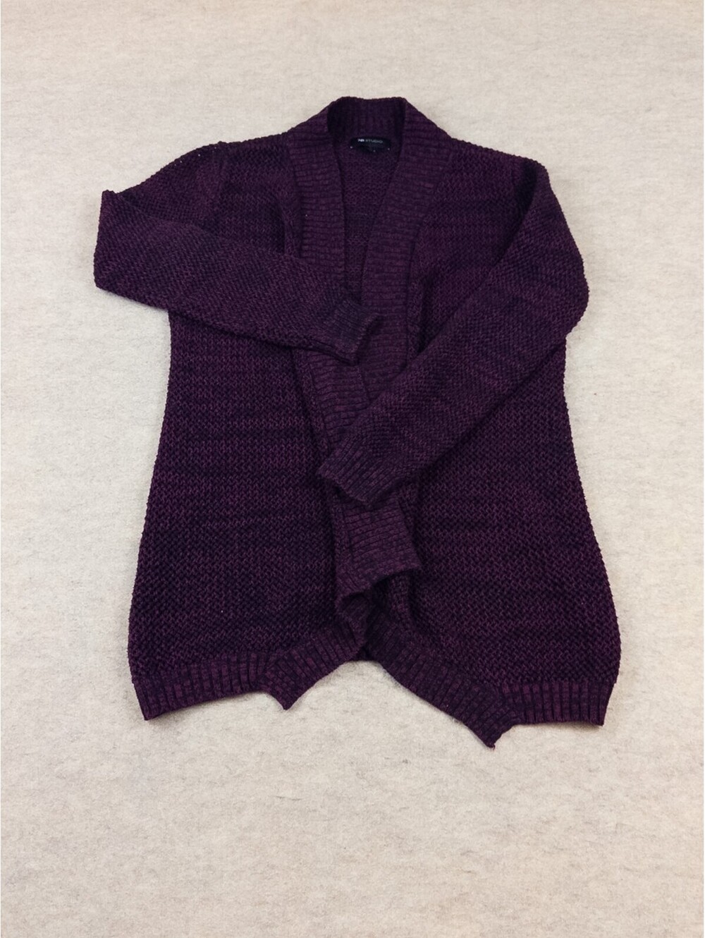 AB Studio Women's Open Front Knit Cardigan Sweater Large